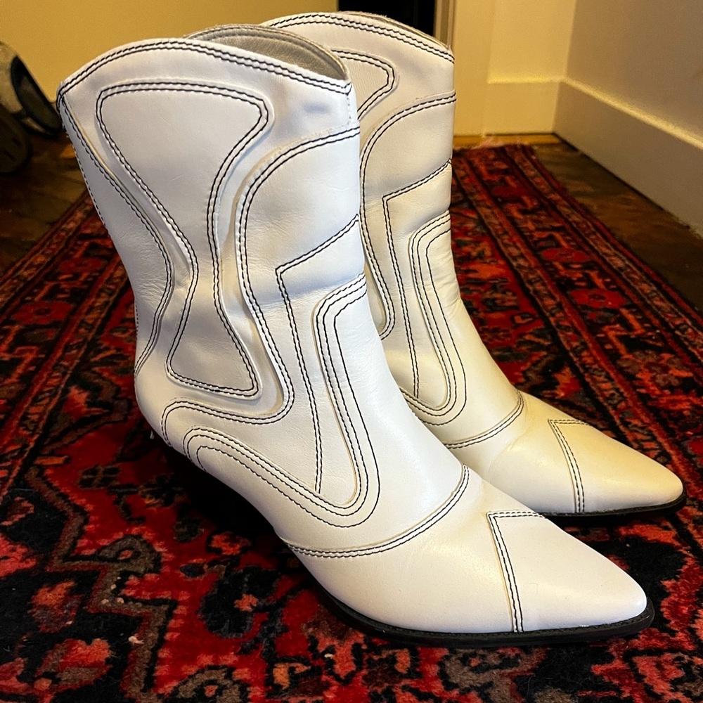 Anthropologie Matisse Aries Western Boot White, 8